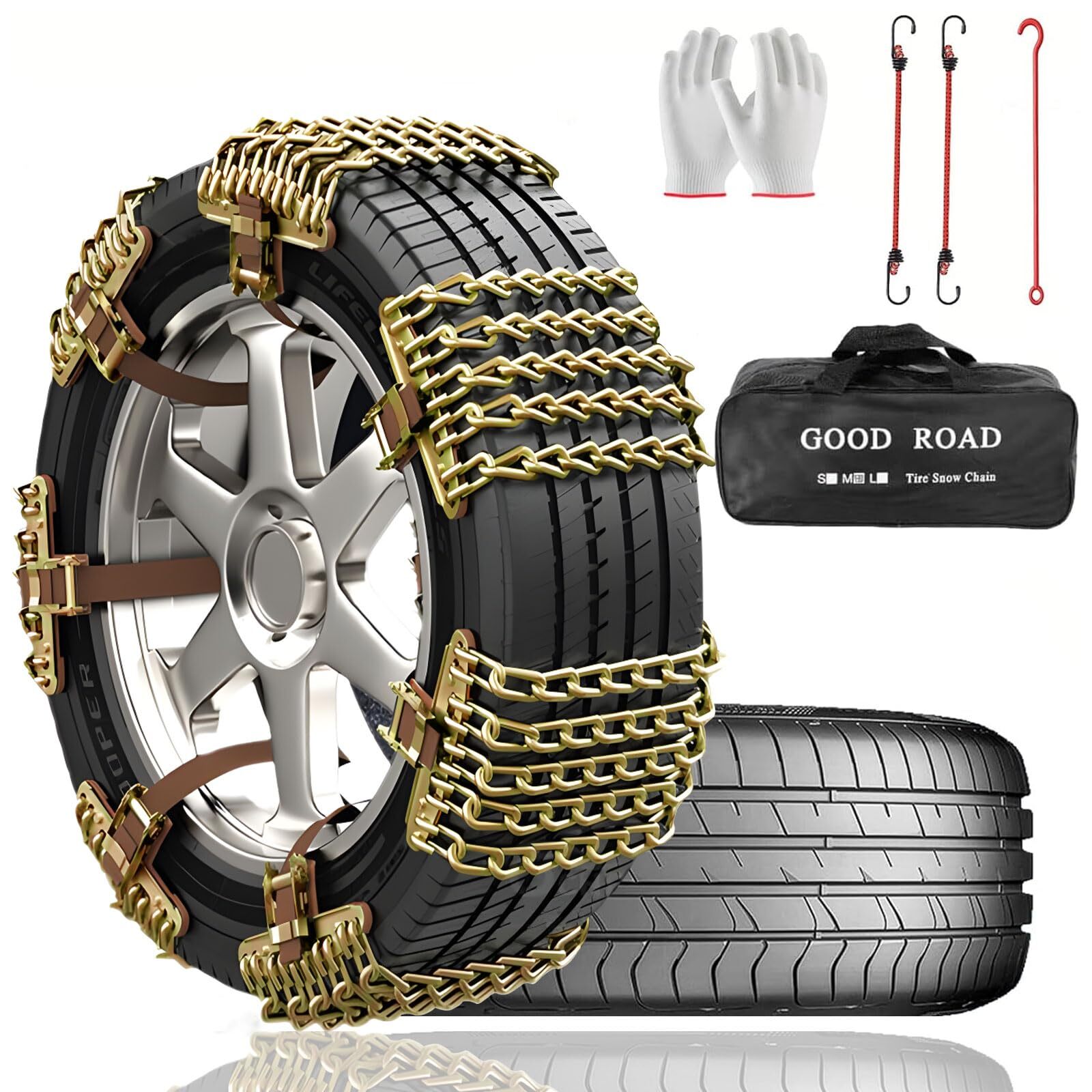 TOFFCAEA Catene da Neve 215 60 r17, Calze Da Neve Per Auto, Catene Neve (k0A)