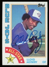 1984 Topps All Star LLOYD MOSEBY Signed Card autograph AUTO BLUE JAYS TIGERS