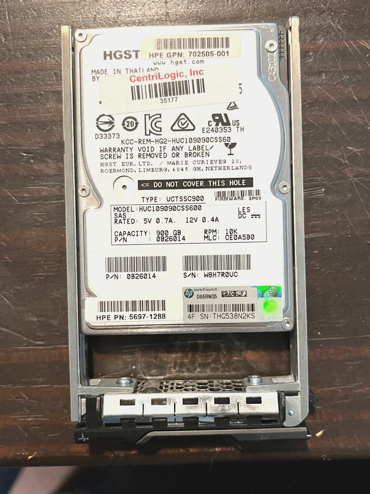 HGST 0B26014 900GB 2.5' 10K SAS SAS HDD Hard Drive w/ Caddy - Image 2 of 2