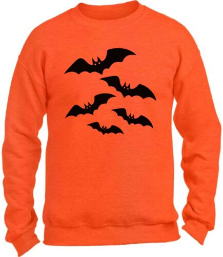 Unisex Halloween Bats Sweatshirts Evil Black Halloween Bats - Picture 1 of 5