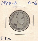 1908-D Silver Barber Quarter 25 Cents .181 Troy Oz ASW ~ $15 of Silver
