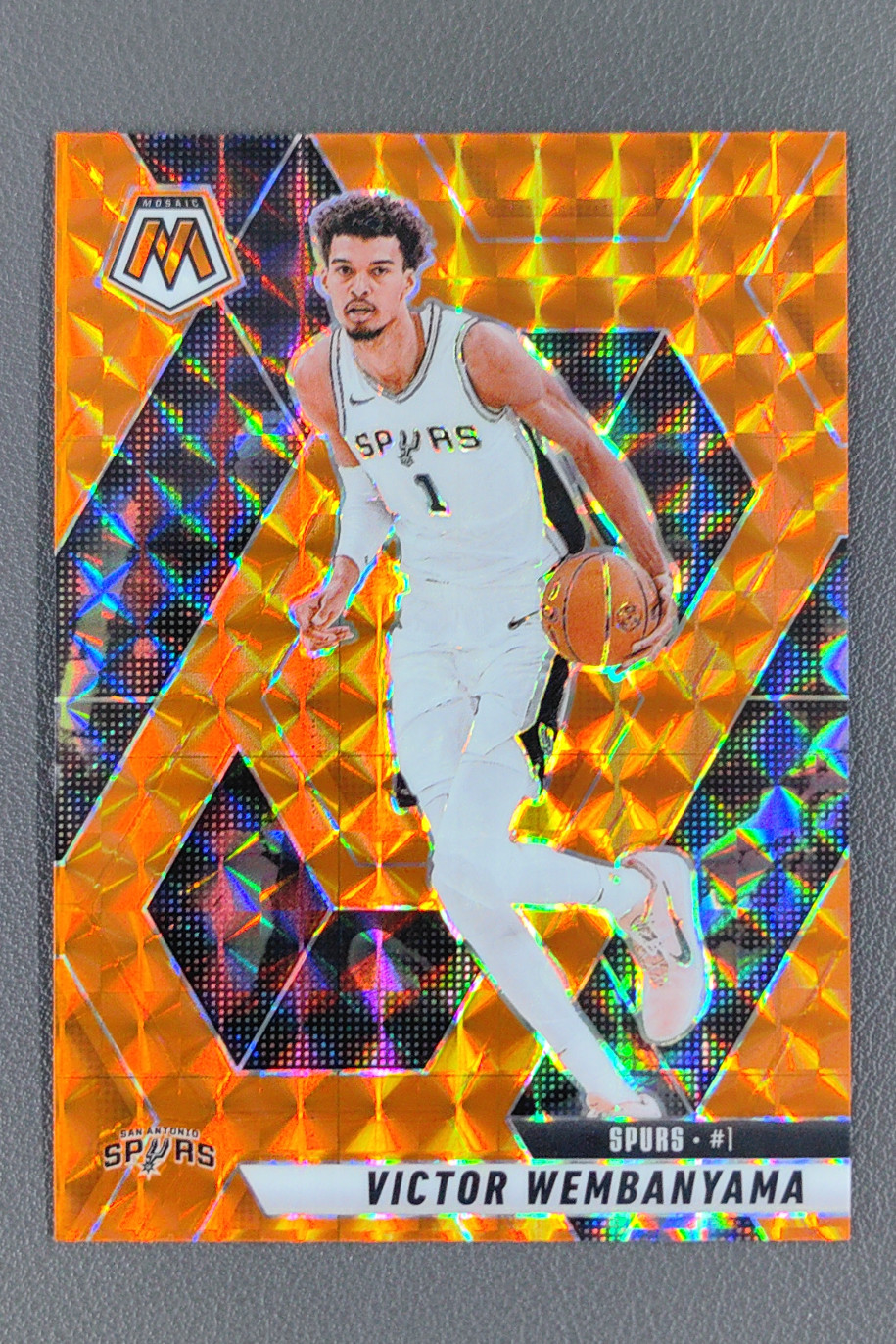 2024-25 Panini Mosaic Victor Wembanyama Orange Mosaic Prizm /249 #31 Spurs