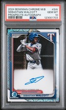 2024 BOWMAN MB CHROME BOWMAN PRSPCT MEGA AUTOS #SW SEBASTIAN WALCOTT PSA 10