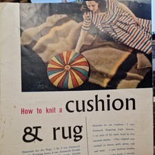 Greenock BX48 round cushion rug Vintage Knitting Patten dk 4ply original 