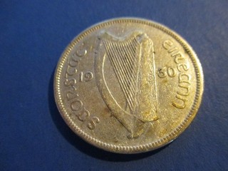 IRELAND 1930 Halfcrown Silver Florin SCARCE low mintage !