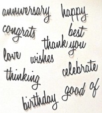Celebration Words Paper Die Cut Embellishments Craft Scrapbooking Card Making
