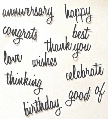Celebration Words Paper Die Cut Embellishments Craft Scrapbooking Card Making 