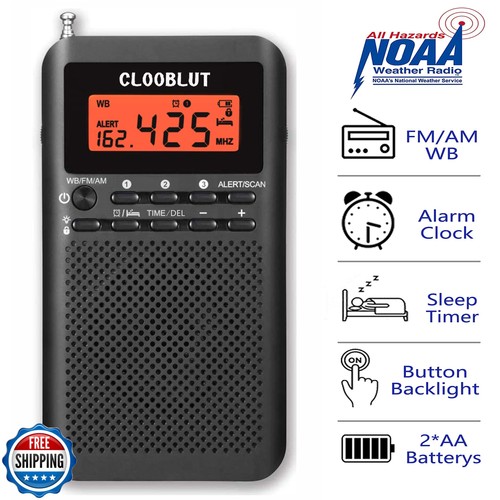 Wetterradio UKW/AM/WB Transistor Power durch AA Batterie mit Hintergrundbeleuchtung Tastatur - Bild 2 von 5