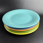 Set of 5 Fiesta 10.5" Dinner Plates Turquoise Cobalt Orange Lime Green