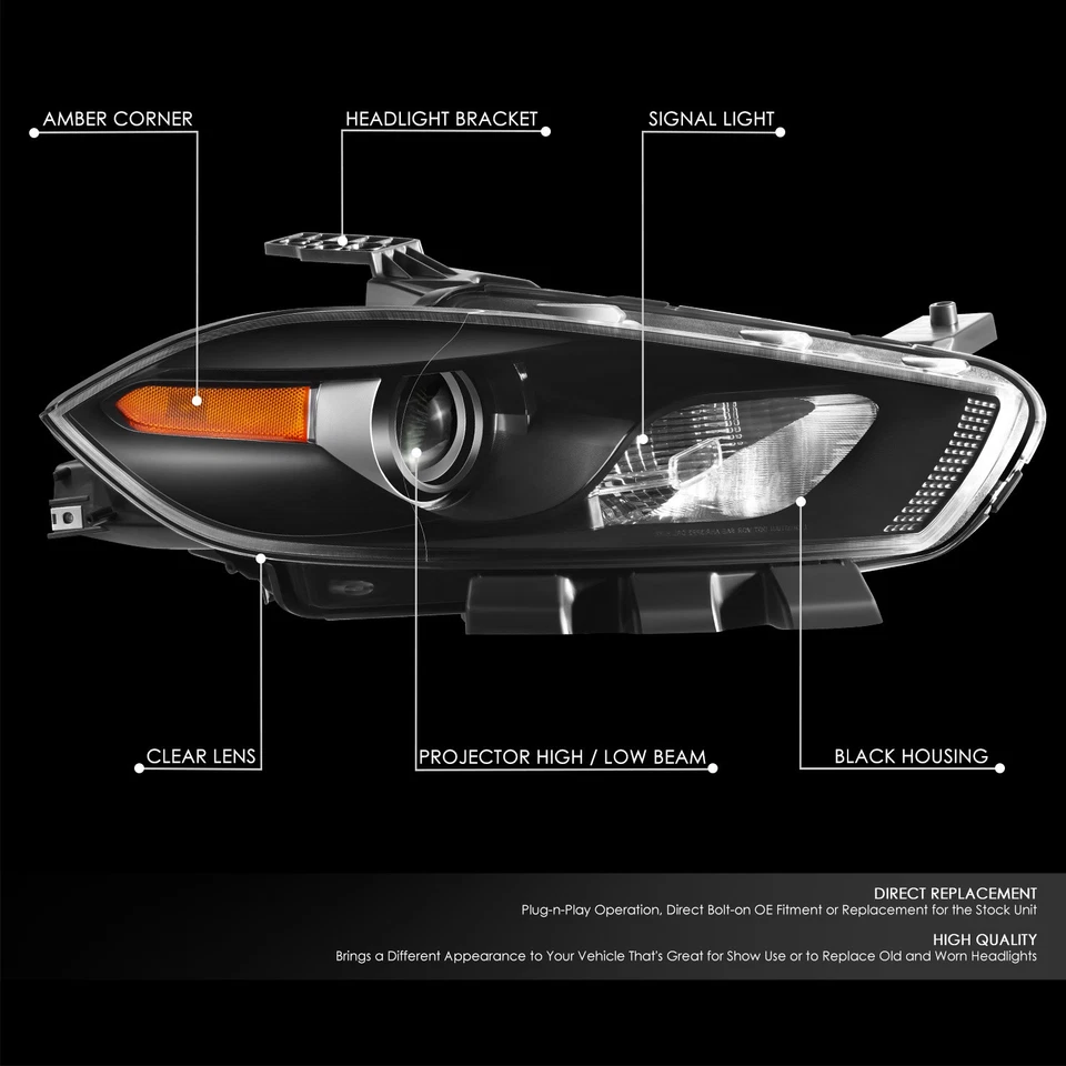 Faro esquinero ámbar carcasa negra pasajero derecho Dodge Dart 2013-2016 Foto 2 de 4