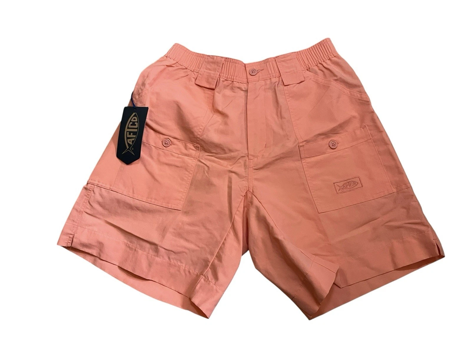 NWT AFTCO Original Fishing Shorts Men’s Size 32 Beige Latigo Bay Elastic Waist