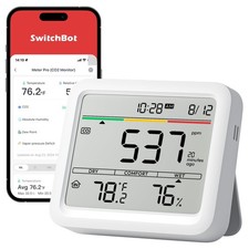 SwitchBot CO2 Detector, Air Quality Monitor Indoor, Meter Pro CO2, White