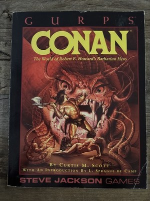 GURPS CONAN RPG WORLD OF ROBERT E HOWARDS BARBARIAN HERO 1989 VG CONDITION