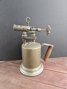 Antique 1921 Clayton & Lambert Brass Blowtorch Detroit Mfg Industrial Steampunk