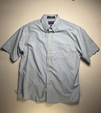 Stafford Light Blue 17.5 Classic Mens Short Sleeve Button Down Shirt