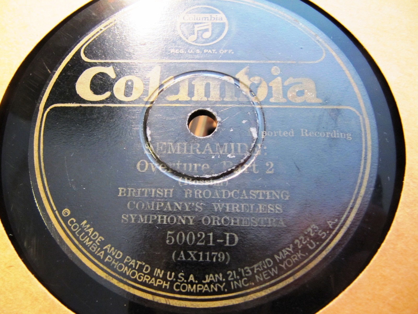 1925 PERCY PITT RADIO BBC Wireless Symphony SEMIRAMIDE OVERTURE Columbia 50021 thumbnail 2