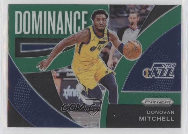 2021-22 Panini Prizm Dominance Green Prizm Donovan Mitchell #11 2y0