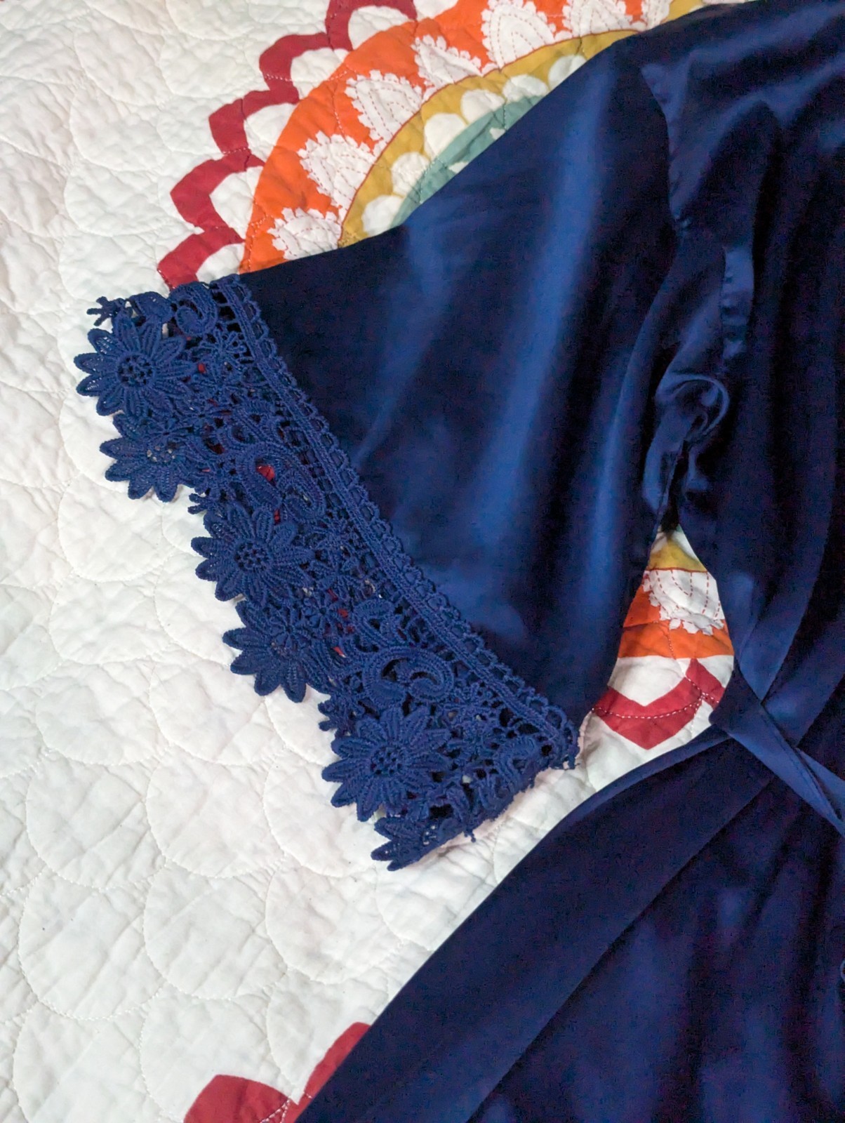 Elegant Navy Blue Robe Women's