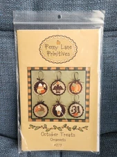 Penny Lane Primitives Wool Pattern #279 October Treats Halloween Ornaments 