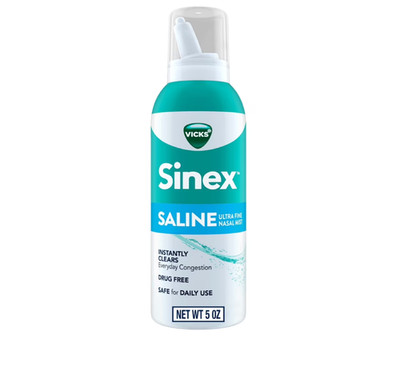 Vicks Sinex Saline Nasal Spray, Nasal Decongestant for Sinus Relief, 5 oz