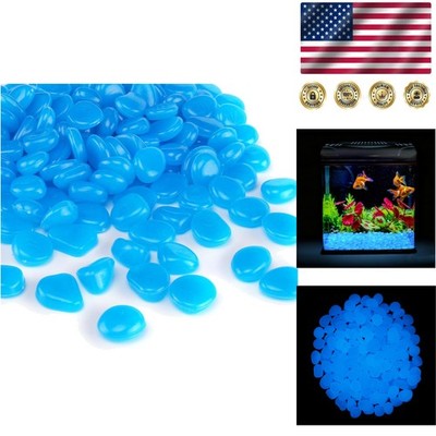 500 Blue Glow in The Dark Rocks for Garden & Aquarium Décor - Safe & Non-Toxic
