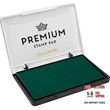 StampMark Premium Stamp Pad Size 3" x 4" - for Traditional Rubber Medium Green