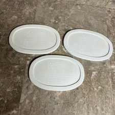 Lot of 3 Corning Ware White Replacement Lid F-15-PC Oval 7.5" X 4.75" Lid Only