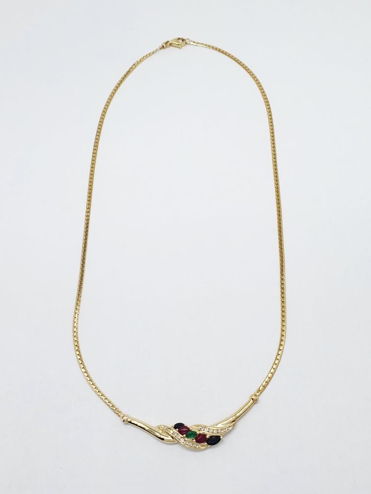 14K Solid Yellow Gold Diamond Ruby Emerald Sapphi… - image 2