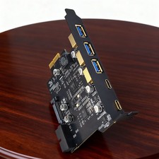 USB3.2 GEN1 PCI-E Expansion Card 5 Ports 2 Type-C 3 USB-A 19 Pin Connector 5Gb1j