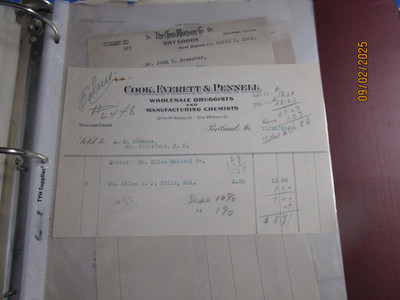 COOK EVERETT DRUGGISTS PORTLAND ME 11/28/28  INV LETTER EPHEMERA BUY 3 FREE SHIP