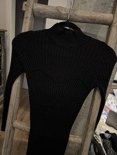 Mango MNG Black Long Sleeve Turtleneck Dress Womens Size 2