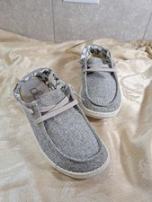 Hey Dude Women's Wendy L Linen - Gray, US Girls Size 5 