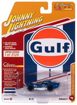 Johnny Lightning JLCG032 Classic Gold VER B 1965 Shelby Cobra Daytona Coupe Gulf
