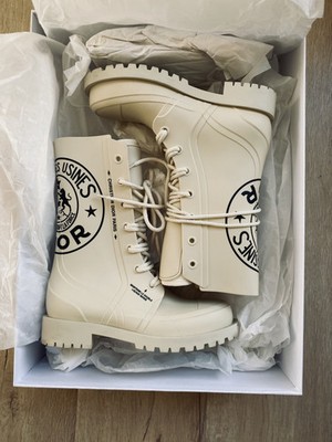 BRAND-NEW Dior Raw Biege Rubber Rain Boots