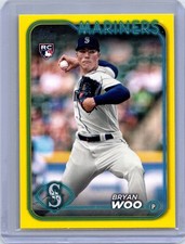2024 Topps Series 1 BRYAN WOO Yellow Border #12 ROOKIE CARD RC Seattle Mariners