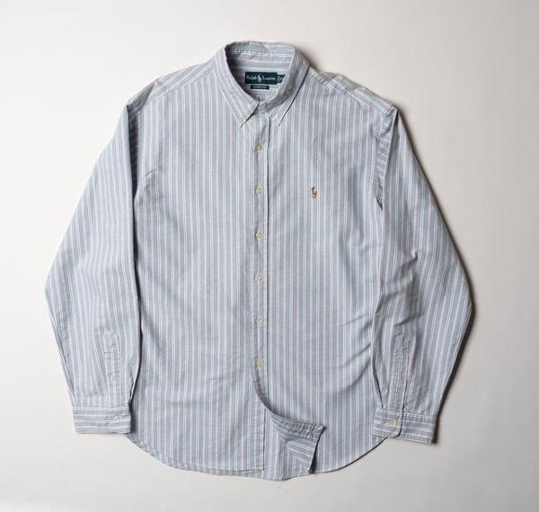 Men Ralph Lauren Shirt Blue Cotton 44 / XXL / 52