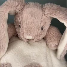 Blankets Beyond Bunny Plush Lovey Security Blanket Soft Pink White Hearts Baby