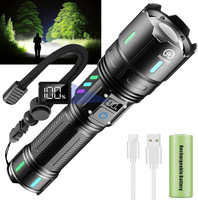 Jayxinli Taschenlampe Led Aufladbar, 1000000 Lumen Extrem Hell Mit Lcd Akku-Anze