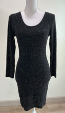 Bodycon Black w/ Silver Threading Dress Womens Sz M Body Central Low Back Scoop