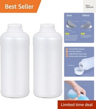34oz/1000ml Plastic Food Grade Storage Bottles, Graduated Wide Mouth HDPE Che...
