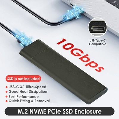 M.2 NVME Externes SSD Gehäuse PCIe USB 3.1 USB-C Festplattengehäuse Adapter