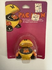 1982 TOMY "Pac Man" Wind-Up Toy UNUSED ON ORIGINAL CARD 1980s Midway