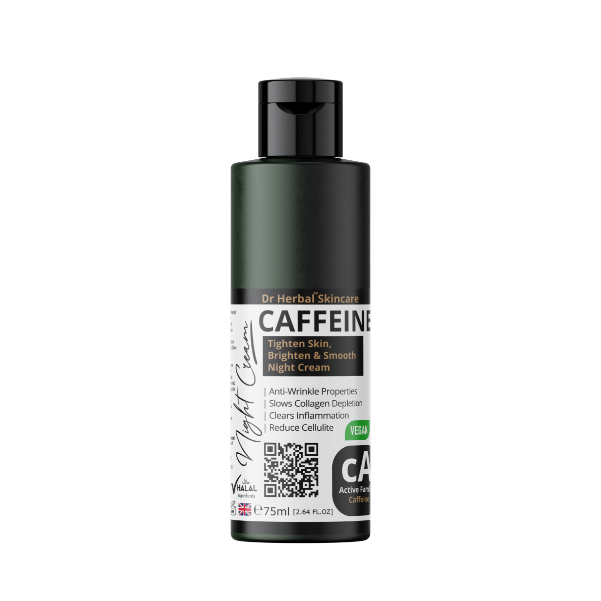 DR HERBAL Night Cream 75ml with Caffeine, Aloe, Shea Butter & Botanical Extracts