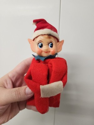 VINTAGE LARGE KNEE HUGGER ELF PIXIE 12  ORNAMENT