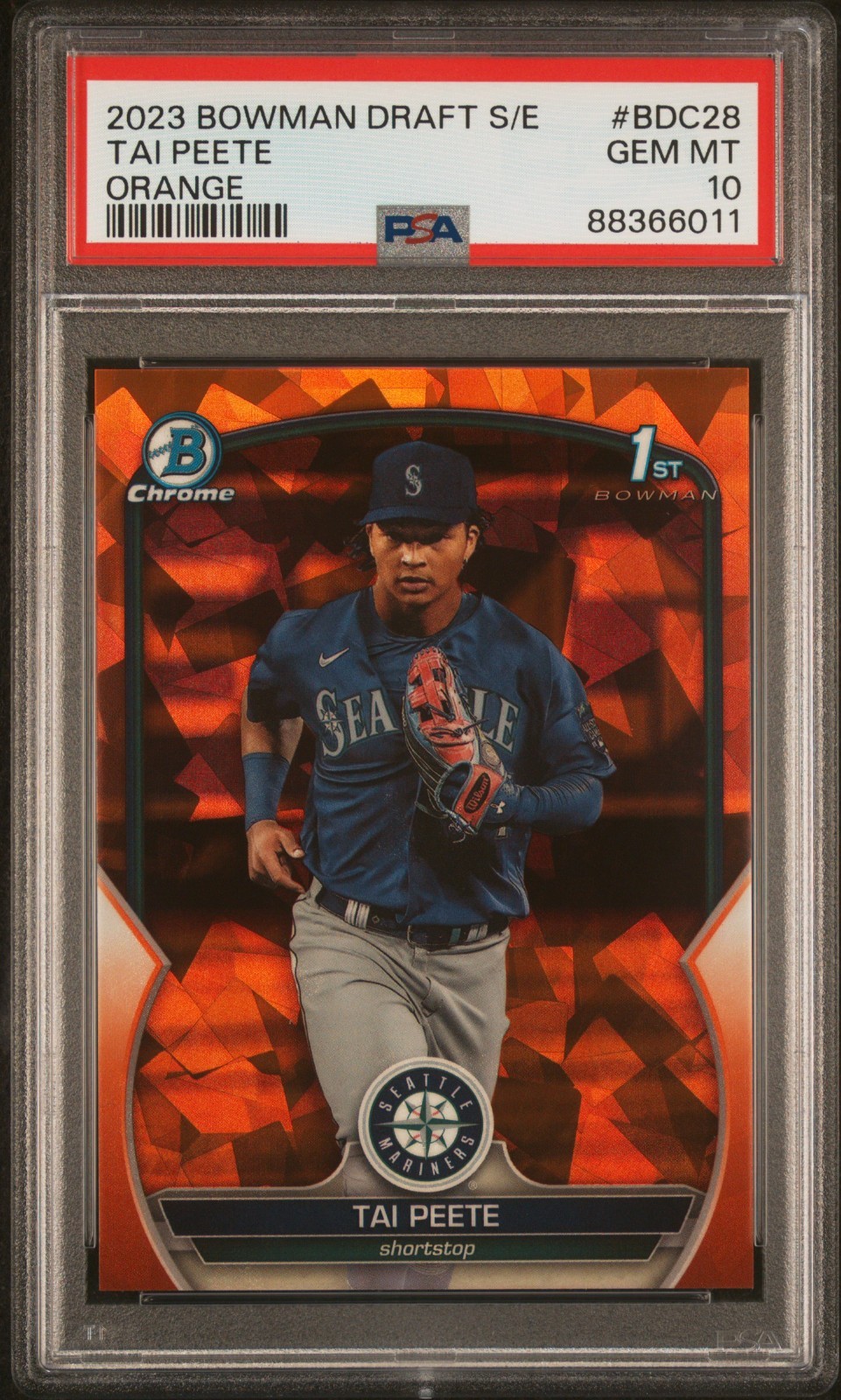 2023 Bowman Draft Tai Peete Orange Sapphire /25 PSA 10 #BDC-28