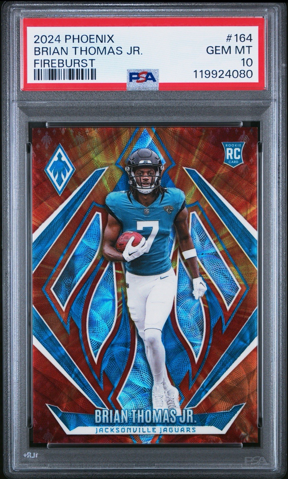 Brian Thomas Jr. 2024 Panini Phoenix Fireburst Prizm 170/350 PSA 10 #164 Rookie