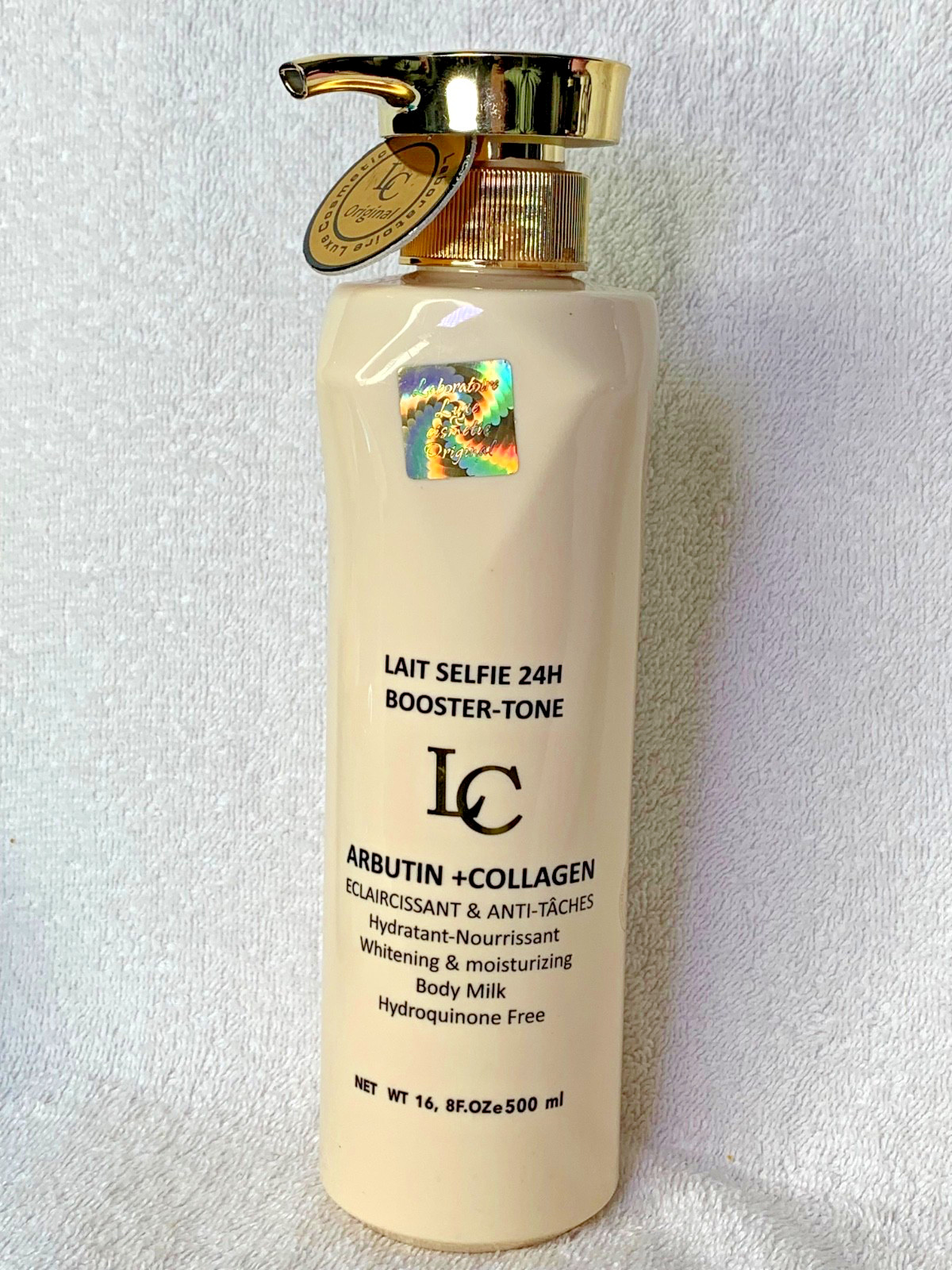 Lait corporel Snapchat anti teint terne booster 24h pour peaux sèches 500ml