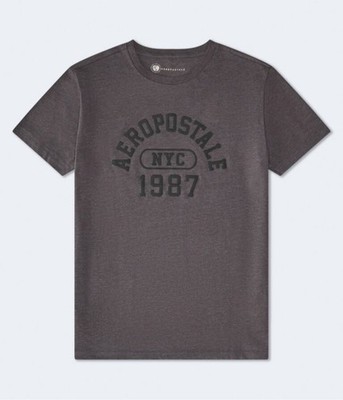 Aeropostale Arch 1987 NYC Graphic Tee Charcoal Heather   Men's 3650 017  New