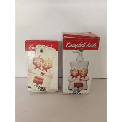 #ad #ad Vtg 1998 Campbell Kids Soap Dispenser Spoon Rest NIB $30.00
