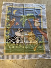 Cute toddler Quilt panel for girl or boy zoo animals 35 X 43 .